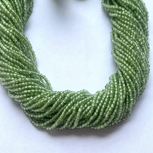 Perles rondes en pierre verte pour la fabrication de colliers, brin de 20 cm - Product Image 2