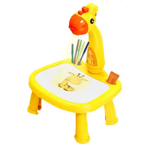 Giraffe projection painting table drawing board writing desk learning toy detachable projector multi-functional paint board desk