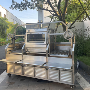 Parrilla Argentina <span class=keywords><strong>de</strong></span> <span class=keywords><strong>Acero</strong></span> <span class=keywords><strong>Inoxidable</strong></span> para Exteriores con Carro Estilo Santa María y Brasero, Horno <span class=keywords><strong>de</strong></span> Carbón Integrado Tipo Gaucho - Product Image 3