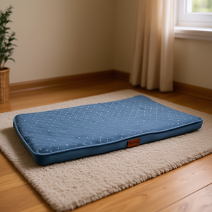 Tappetino per animali domestici Yommy 65x95x5cm, letto in schiuma blu per cani e gatti, comodo materassino per dormire - Product Image 2