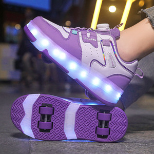 Chaussures de sport pour enfants avec roulettes, baskets lumineuses pour garçons et filles, taille 28-36, semelle extérieure en TPU, semelle intermédiaire en EVA, doublure en mesh - Product Image 1