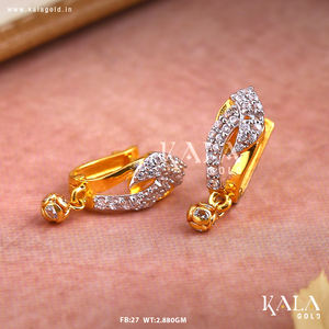 Pendientes de aro de oro de 18 quilates a la moda para mujer, joyería de moda étnica - Product Image 3