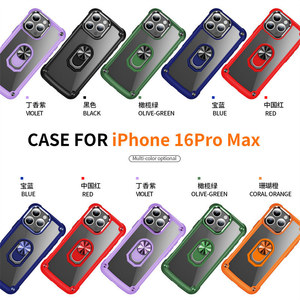 Custodia Ibrida Antiurto Rinforzata con Anello di Supporto per <span class=keywords><strong>iPhone</strong></span> 16 15 14 13 12 11 Pro Max XS + 17e 16e, con Cornice Morbida in TPU e <span class=keywords><strong>Cover</strong></span> Trasparente - Product Image 6