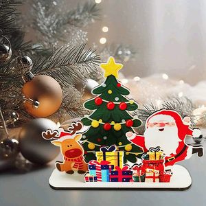 Adorno Navideño de Madera, Bonito y Tridimensional, Decoración de Escritorio, Artesanía de Madera - Product Image 3