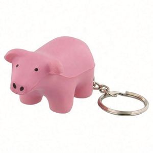 Porte-clés en mousse PU personnalisé avec logo, jouet cochon volant, balle souple pour soulager le stress et la pression, usage promotionnel unisexe - Product Image 1