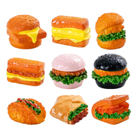 Mini Hamburguesa de Resina, Modelo de Comida Falsa de Dibujos Animados, Accesorios para Casa de Muñecas, Adorno de Simulación, Decoración Artesanal