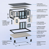 Maison préfabriquée de luxe moderne Hebei Putian, conteneur modulaire 20ft 40ft, bureau portable, conteneur démontable en kit