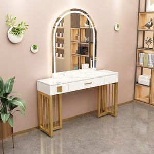 Hair Salon <b>Mirror</b> and Tool <b>Table</b> Hair Care <b>Mirror</b> <b>Table</b> Stand Integrated Tool Stand Bedroom Dressing <b>Table</b> With <b>Mirror</b> - Product Image 2