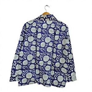 เสื้อเชิ้ตแขนยาวลายดอกไม้สำหรับผู้ชาย ผ้าฝ้ายถัก 100% สวมใส่สบายๆ สำหรับฤดูใบไม้ผลิ เสื้อชุดนอนฤดูใบไม้ผลิ ของขวัญสำหรับผู้หญิง - Product Image 1