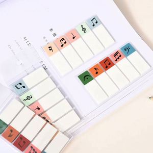 Notas Adhesivas Multicolor de PET con Notas Musicales, 5.5x7.5cm, Pestañas de Índice Creativas para Estudiantes, Blocs de Notas Color Caramelo - Product Image 4