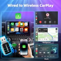 Adaptateur CarPlay sans fil, Plug & Play, connexion automatique, sans latence et contrôle stable, taille mini, USB et USB-C/Type-C pour voitures 2016