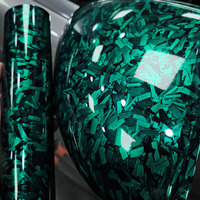 Grüne Glänzende PET/PVC 9D Geschmiedete Carbonfolie für Autokarosserie, Selbstheilend mit Luftkanälen, Matt Satin Motorrad-Aufkleber