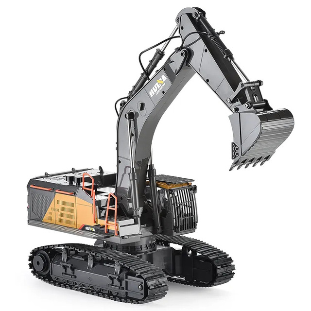 2.4G 1/14 Scale 22CH Alloy RC Excavator Black Color Construction Machine Truck Toys