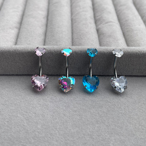 <span class=keywords><strong>Piercing</strong></span> all'<span class=keywords><strong>Ombelico</strong></span> in Acciaio Inox Placcato <span class=keywords><strong>Argento</strong></span>, Anello a Cuore per <span class=keywords><strong>Ombelico</strong></span>, Gioiello per il Corpo da Donna, Regalo per Matrimoni e Feste - Product Image 1