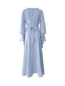 2026 Sweet Puff Sleeve Long <b>Dress</b> Square Collar Vestidos Largo Ramadan Abayas Dubai Arab Long Robe <b>Women</b> Eid <b>Muslim</b> Party <b>Dress</b> - Product Image 4