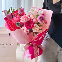 New Big LOVE Blumen Geschenk papier verdickt wasserdichte Film Feder Papier Bouquet Geschenk papier Blumen Florist Materialien
