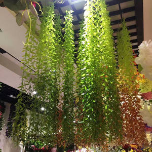 Venta al por Mayor de 5 Ramas de <span class=keywords><strong>Sauce</strong></span> <span class=keywords><strong>Llorón</strong></span> Artificial, Flores Artificiales de Plástico, Enredadera Colgante, Hojas Verdes para Decoración <span class=keywords><strong>del</strong></span> Hogar - Product Image 1