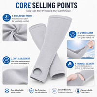 Manchons de protection solaire unisexes pour le gaming en soie glacée avec manchette pour les doigts, en nylon