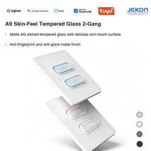 مفتاح حائط ذكي A9 Tuya Zigbee بتصميم ناعم كالحرير وسطح غير لامع، زجاج مضاد للوهج يتناسب مع الأسلوب الداخلي الحديث والفاخر - Product Image 1