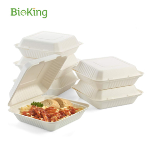 BioKing Stoviglie Monouso in Canna da Zucchero, Contenitori per Fast Food Biodegradabili e Compostabili, Imballaggi per Cibo da Asporto - Product Image 3