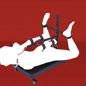 快適なBDSM拘束具、高さ調節可能なパッド入りサポートバー、安全なロックシステム、カップルのためのロマンチックな寝室での親密なプレイに最適 - Product Image 1