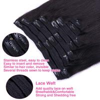 Extensions de cheveux humains brésiliens vierges Remy lisses à clipser, qualité 8A-12A, tissage machine, toutes couleurs disponibles, prix abordable