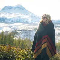 Couverture en laine chaude, épaisse, lavable, toutes saisons, fabriquée à la machine, grande taille |   Idéal pour le camping, les activités de plein air, les kits de survie et d'urgence (Sunset)