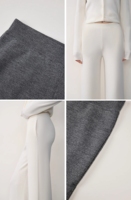Basolan Process Ensemble de pulls en tricot de laine mérinos pour femme Pantalon large et tenue deux pièces lavable en Machine