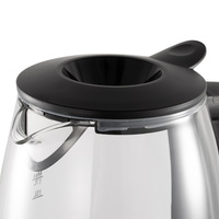 Bouilloire électrique en verre transparente grande capacité, sans BPA, anti-brûlure, 360° °   Bouilloire électrique en verre avec base pivotante pour le bureau