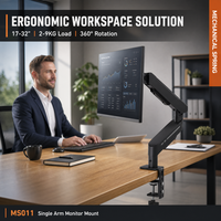 Bras de moniteur à ressort mécanique réglable de 17 à 32 pouces, robuste, pour bureaux