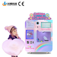 Machine à Barbe à Papa Magique OEM Commerciale Entièrement Automatique avec Système de Paiement par Carte de Crédit
