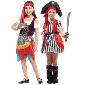 High Quality Girls Pirate Costume Kids Stage Performance Suits Carnival Festival Halloween Dress Up