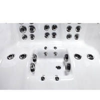 Spa Luar Ruangan Modern Mewah untuk 6 Orang Dewasa, Bak Mandi Air Panas Sistem Balboa, Pijat Whirlpool Jepang, Desain Persegi, Batu Buatan