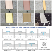 Profilé de carrelage en acier inoxydable moderne en forme de T Winsen avec installation facile pour la séparation des sols, des meubles, des murs et des tapis