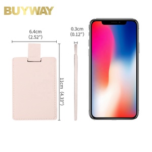 Gương Nhỏ Gọn Khung Pu Du Lịch Siêu Mỏng, Gương Trang Điểm Hình Chữ Nhật Bằng Thép Không Gỉ Gương Cầm Tay Nhỏ Cho Nữ - Product Image 2