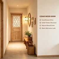 Homestay Project Solid Fir Lattice Interior Door Stable Structure Timber Room Door