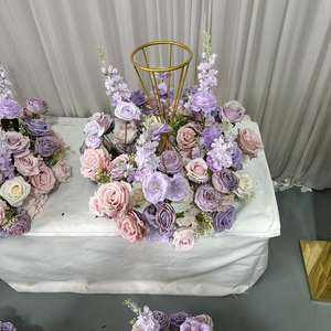 Centro de Mesa de Flores Artificiales de 60 cm, Color Rosa Púrpura, Personalizable, Artesanía Precisa, para Decoración de Mesa de Boda o Banquete - Product Image 3