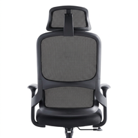 Chaise de bureau ergonomique moderne en maille, pivotante, noire, avec base à cinq étoiles pour espace de travail
