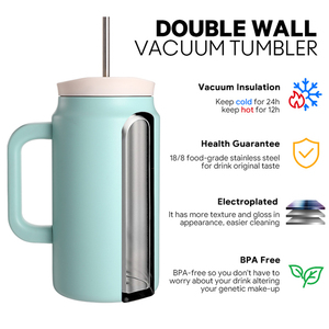Vaso Térmico de Acero Inoxidable de Doble Pared y Gran Capacidad (50oz) con Asa, Libre de BPA, para Oficina - Product Image 5