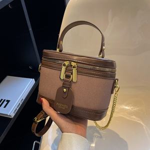 Lady Tweed Vintage Diamond Lattice Hand Small Square Polyester Bags Fashion Chain Shoulder Crossbody Panelled Casual Party - Product Image 6