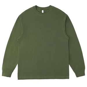 เสื้อยืดแขนยาวเปล่าปักลายเรียบผ้าฝ้าย100% หนักพิมพ์ลายโลโก้ออกแบบได้ตามที่ต้องการสำหรับทั้งผู้ชายและผู้หญิง - Product Image 6