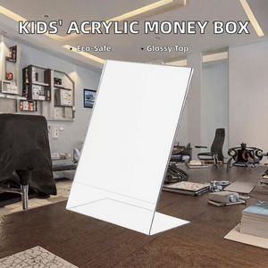 Modern Acrylic Display Stand Vertical <b>Desktop</b> Leaning <b>Shelf</b> Pre-Assembled Light Weight Plastic One <b>Shelf</b> - Product Image 2
