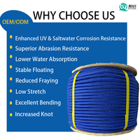 Cuerda de amarre marina Boyuan, doble trenzado, núcleo de UHMWPE, poliéster, nailon, cuerda cinética para escalada, cuerda paracord Kermantle