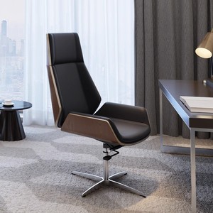 Silla de oficina moderna, personalizada y de gran venta, con respaldo alto, ergonómica y de cuero. Muebles comerciales de alto - Product Image 1