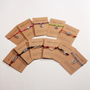 Mode Charme Alliage Amour Coeur <span class=keywords><strong>Feuille</strong></span> Argentée Antic Paume Avaler Hibou Pendentif <span class=keywords><strong>Abeille</strong></span> <span class=keywords><strong>Cire</strong></span> Réglable Cordon Carte De Souhait Bracelet Pour Les Femmes - Product Image 4