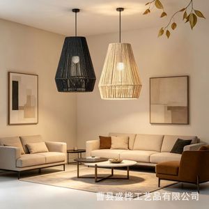 Pantalla de lámpara de papel tejida a mano, forma de cono, ecológica, para decoración del hogar, casa de huéspedes, restaurante, bar, origen Shandong - Product Image 3