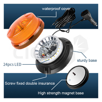 Nouveau style CIGO LED-015 24SMD 3030 Ultra-fin Ambre 12V Stroboscope rotatif LED Balise de signalisation pour camion