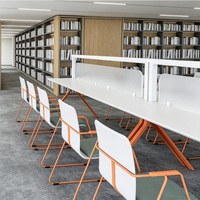 Chaise d'appoint moderne empilable avec base en traîneau et assise en tissu pour bibliothèque et salle d'étude, polyvalente, gain de place, mousse haute densité