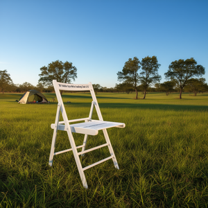 DB <b>Foldable</b> White <b>Wood</b> <b>Chair</b> Modern Design Outdoor Garden Furniture Rectangular Shape Home Use - Product Image 2