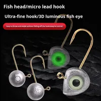 Hameçon de pêche Brave Micro Luminous 3D Fish Eye Root, version améliorée, pour la pêche au bar et au mandarin, leurre pour la pêche au fond en mer et sur la plage, petit modèle